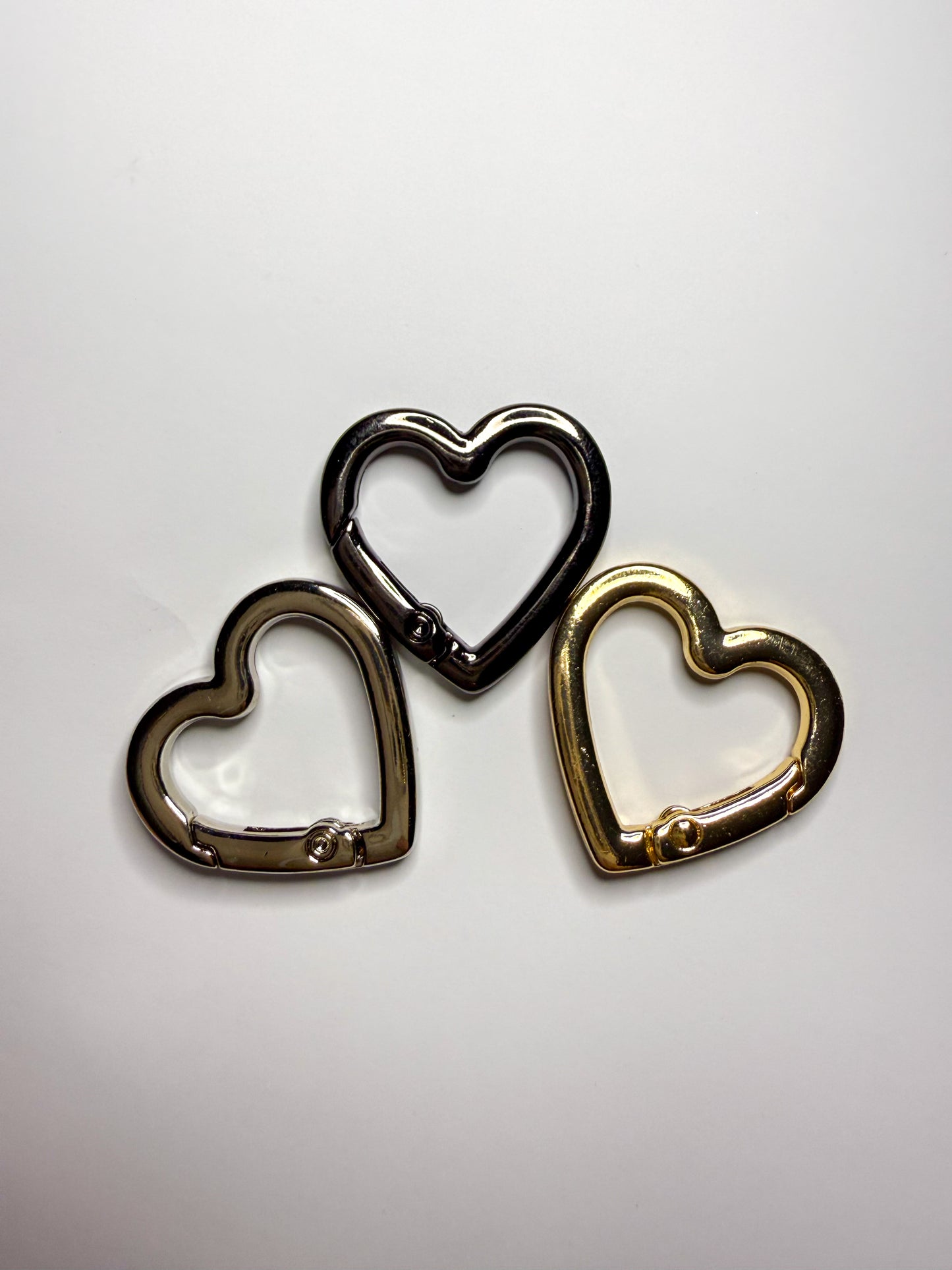 Gold, Silver & Gunmetal Heart Spring Loops