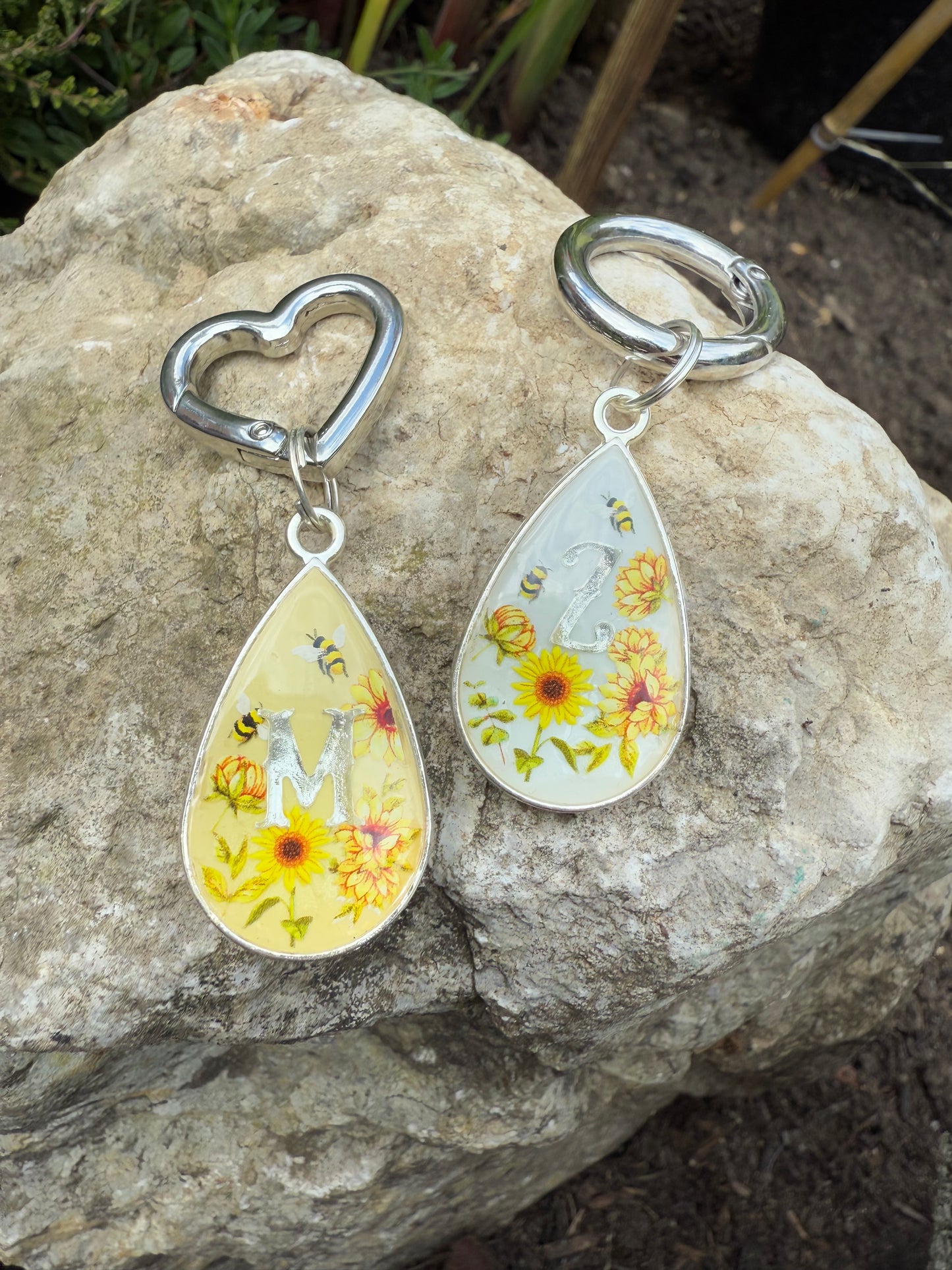 Sunflowers & Bumbles (Resin Tag)
