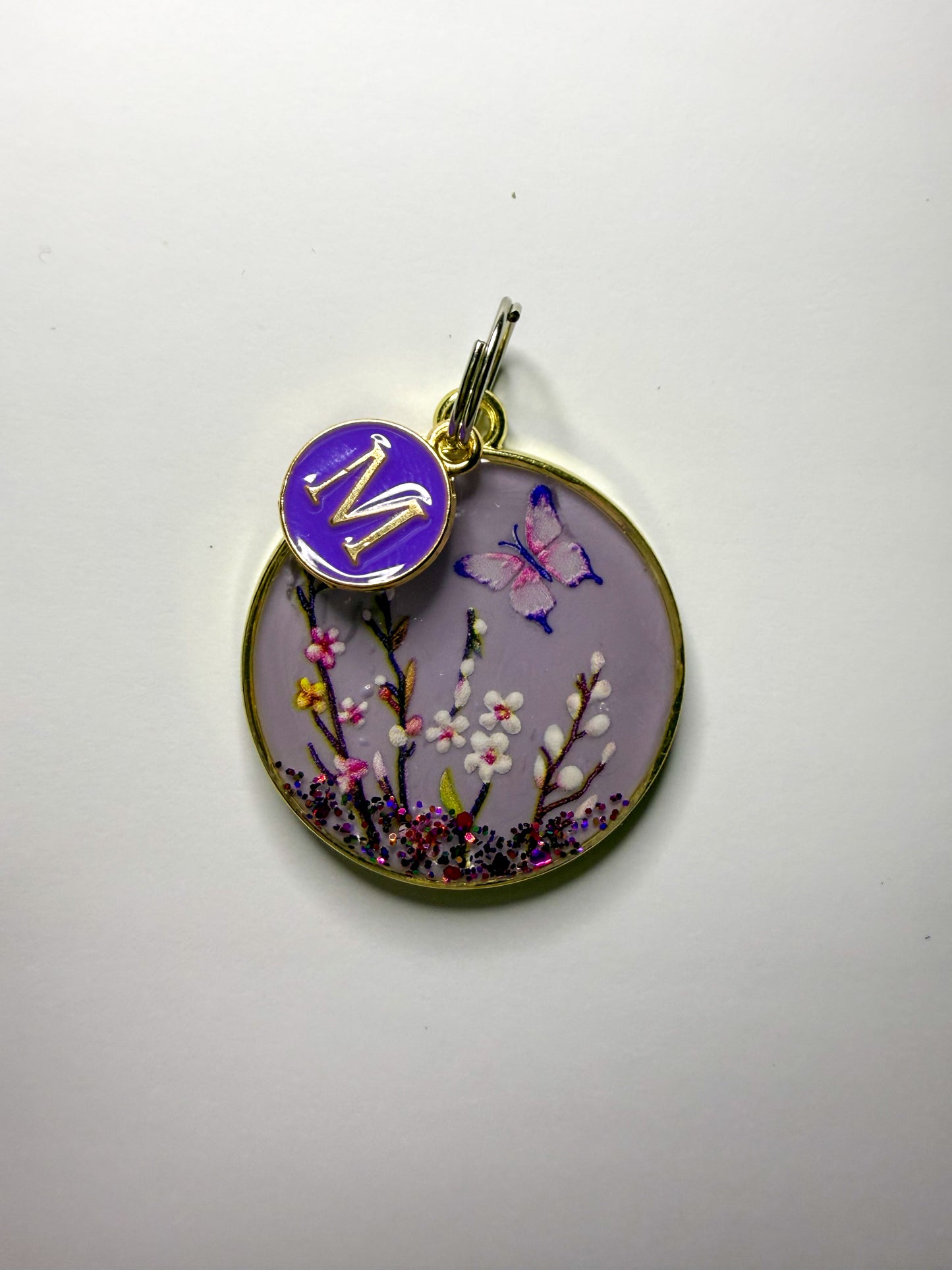 Wings In Bloom (round shape) (Resin Tag)